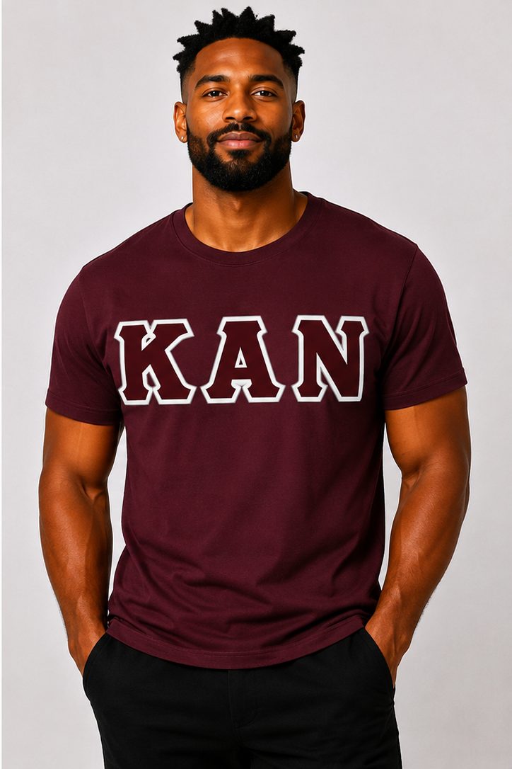 Crimson ΚΑN Tee - Crimson/White
