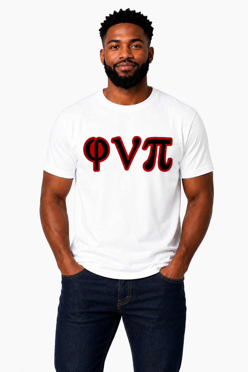 White φνπ Tee - Black/Red