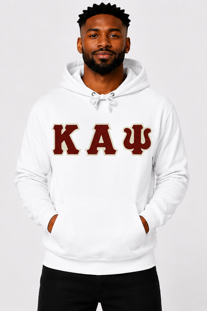 White ΚΑΨ Hoodie - Crimson/Cream