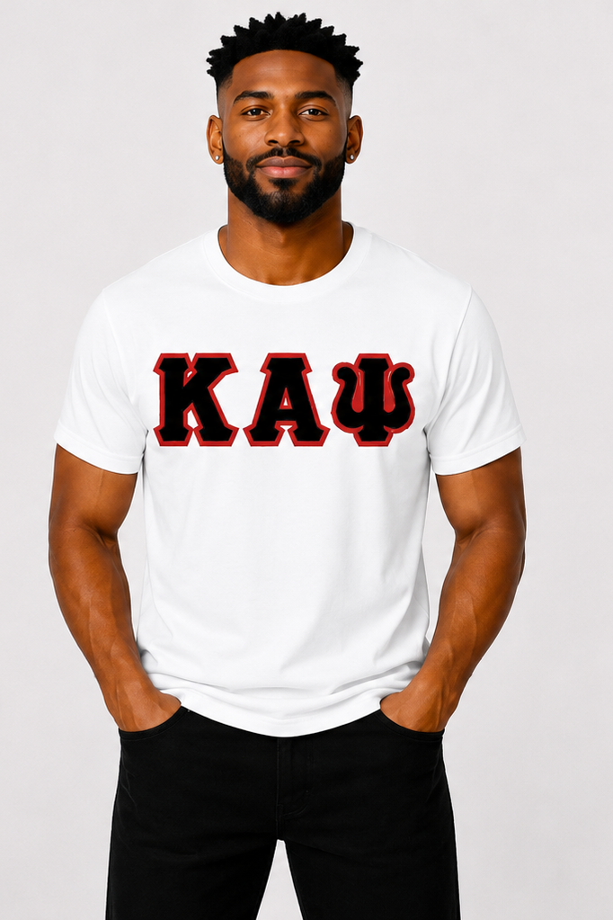 White ΚΑΨ Tee - Black/Red