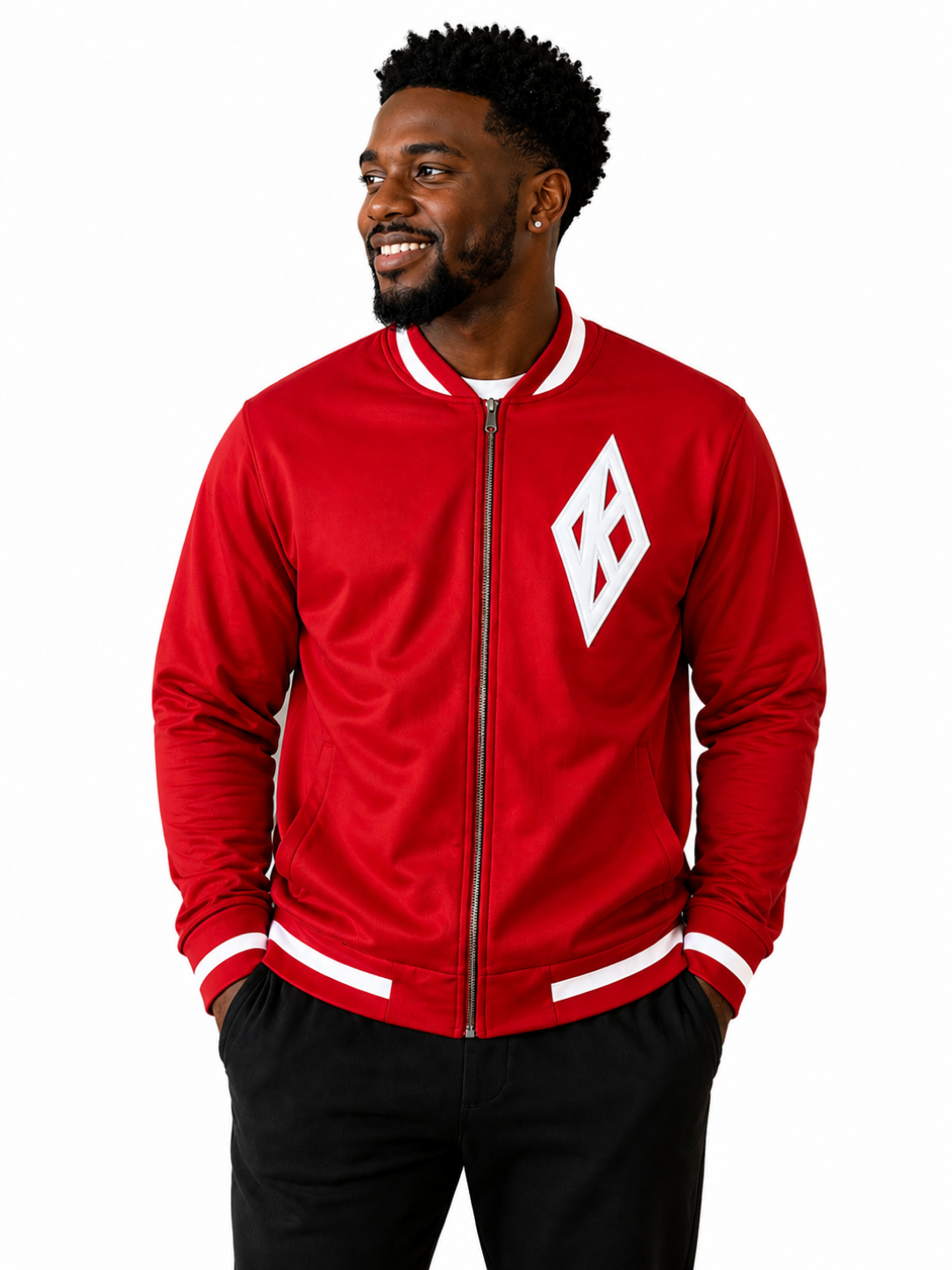 Red KH Leather Diamond K Jacket