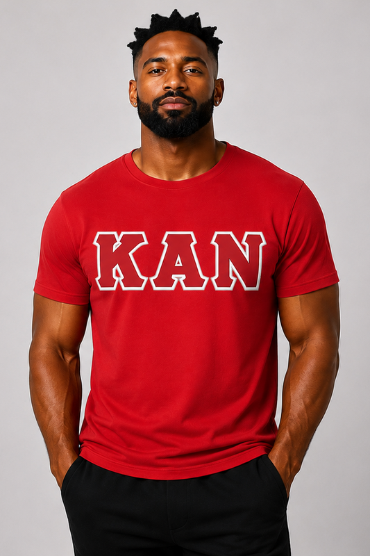 Red ΚΑN Tee - Red/White