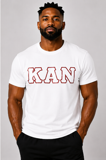 White ΚΑN Tee -  White/Red