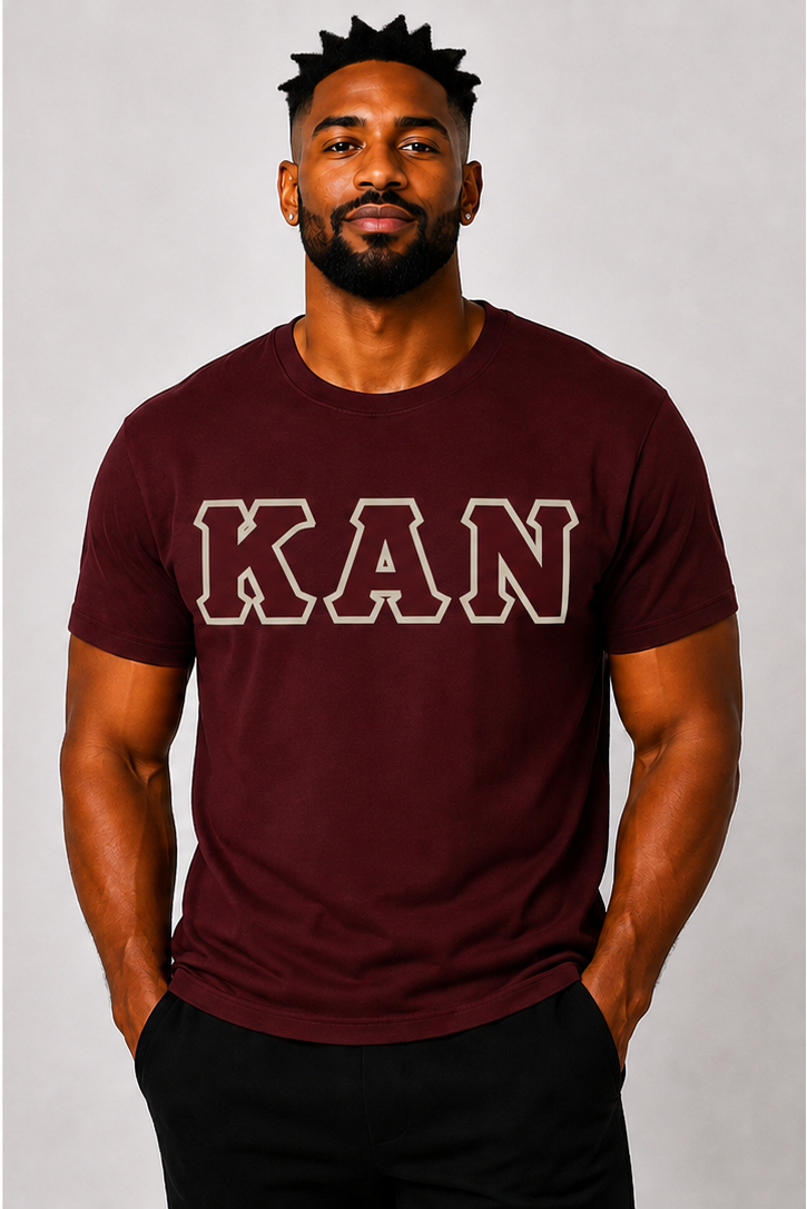 Crimson ΚΑN Tee - Crimson/Cream