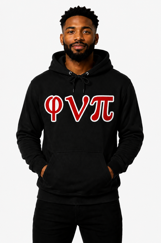 Black φνπ Hoodie - Red/White