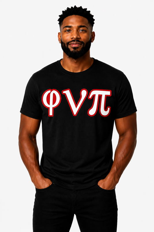 Black φνπ Tee - White/Red