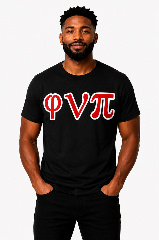 Black φνπ Tee - Red/White