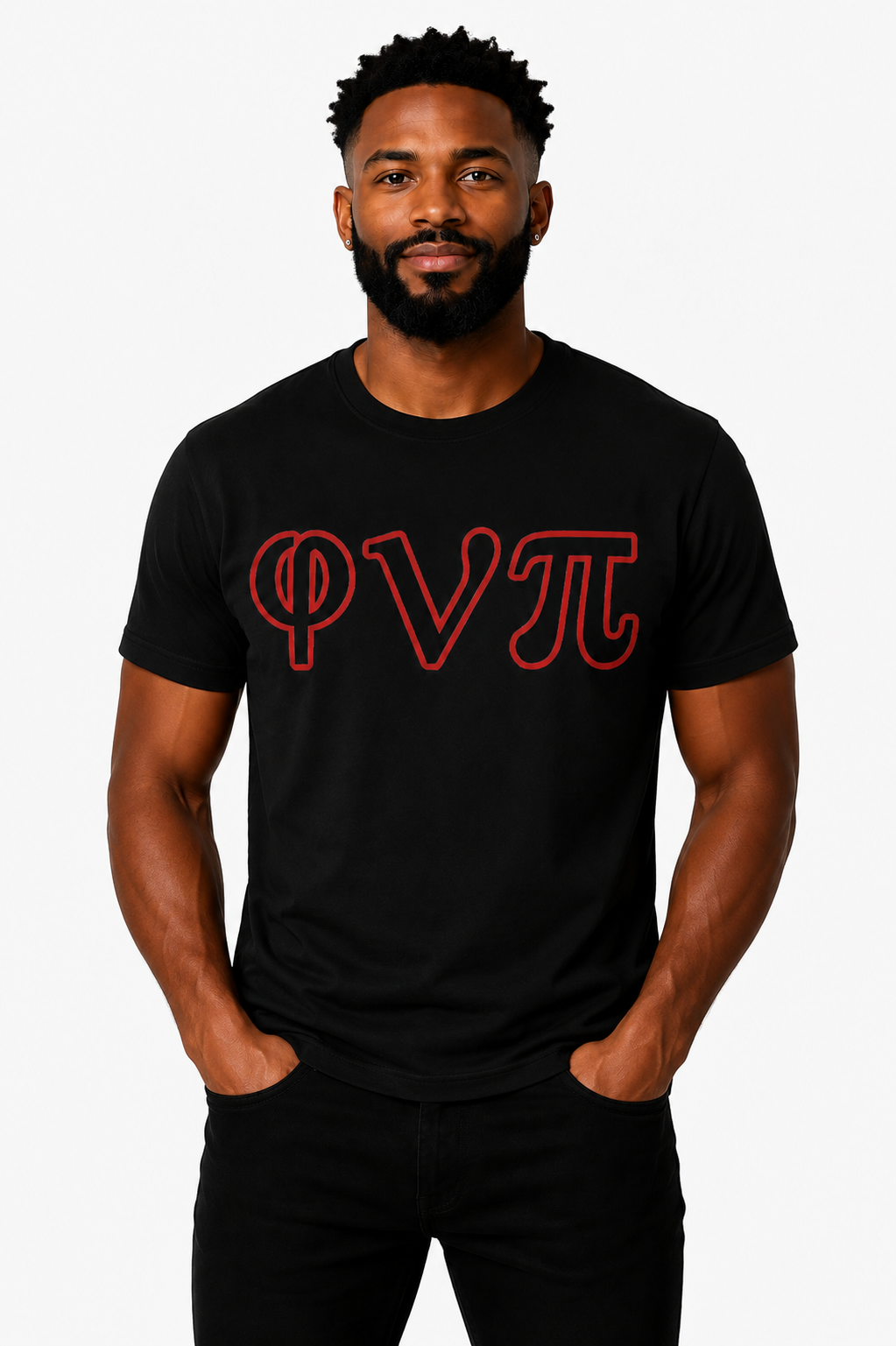 Black φνπ Tee - Black/Red