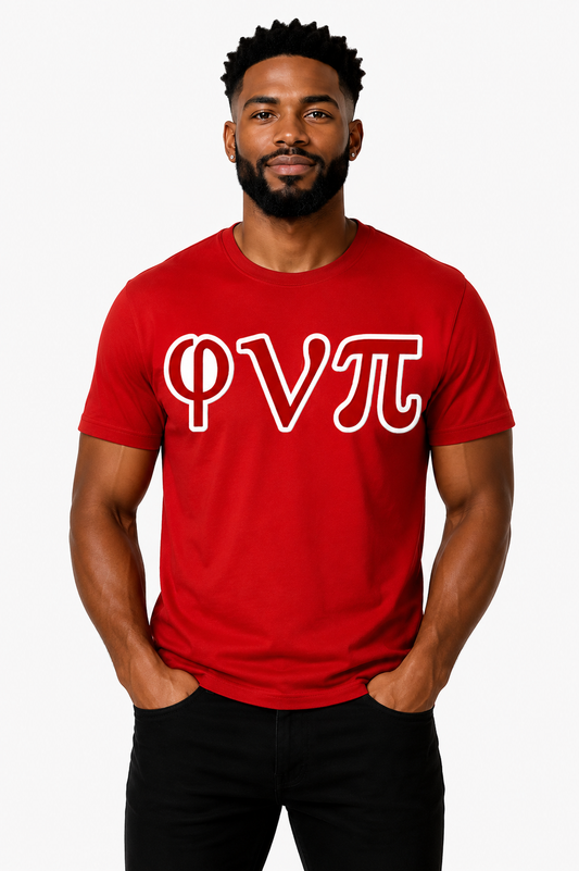 Red φνπ Tee - Red/White