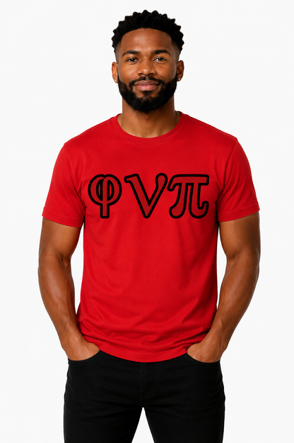 Red φνπ Tee - Red/Black