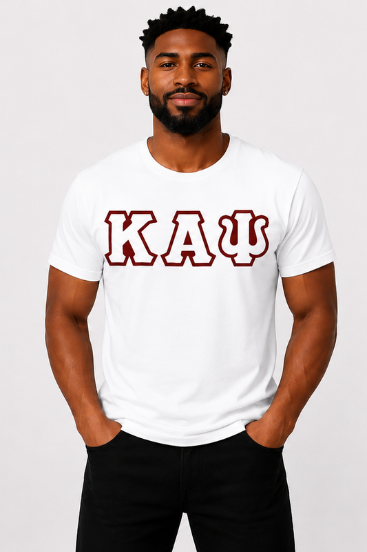 White ΚΑΨ Tee - White/Crimson