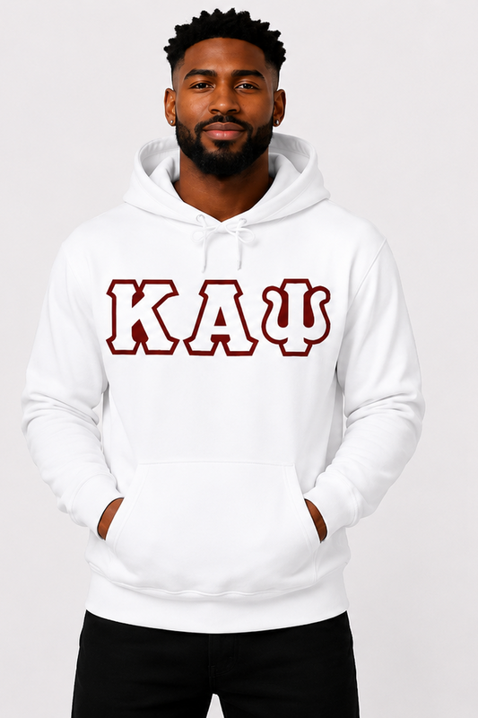 White ΚΑΨ Hoodie - White/Crimson