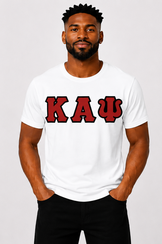 White ΚΑΨ Tee - Red/Black