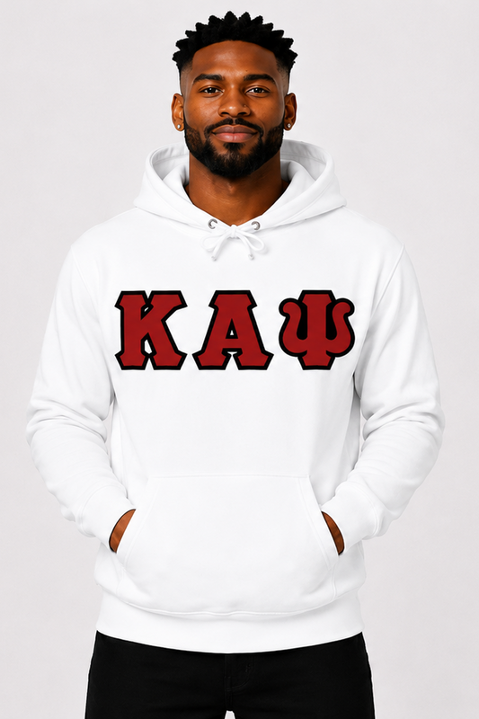 White ΚΑΨ Hoodie - Red/Black