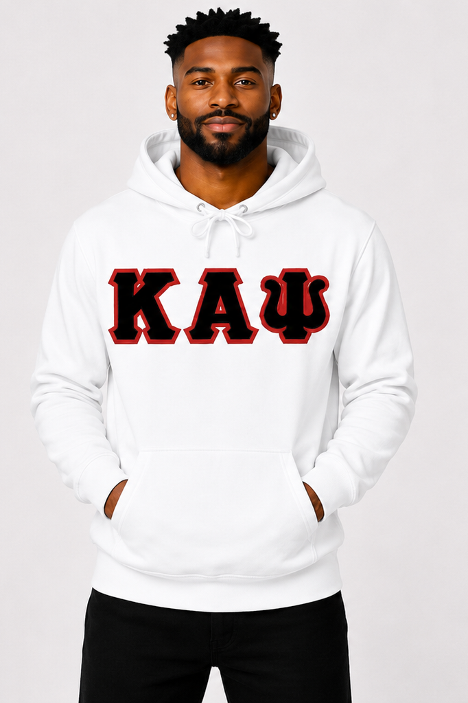 White ΚΑΨ Hoodie - Black/Red