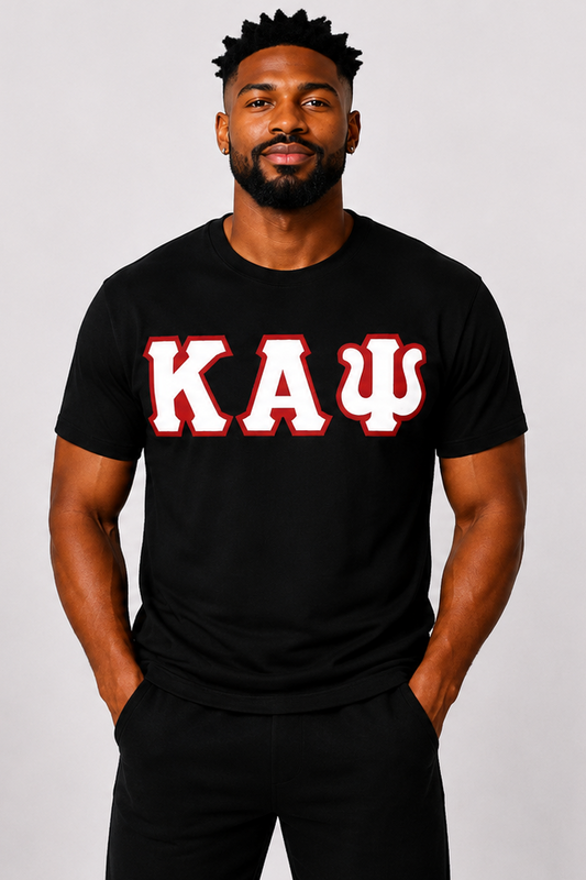 Black ΚΑΨ Tee - White/Red