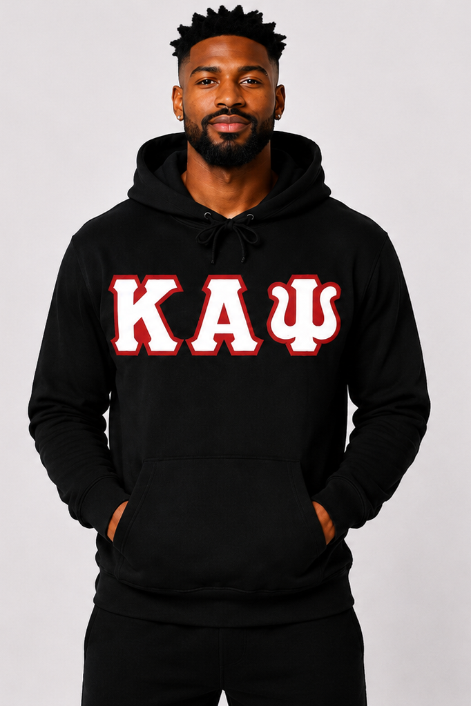 Black ΚΑΨ Hoodie - White/Red