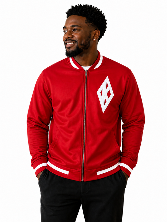 Red KH Leather Diamond K Jacket
