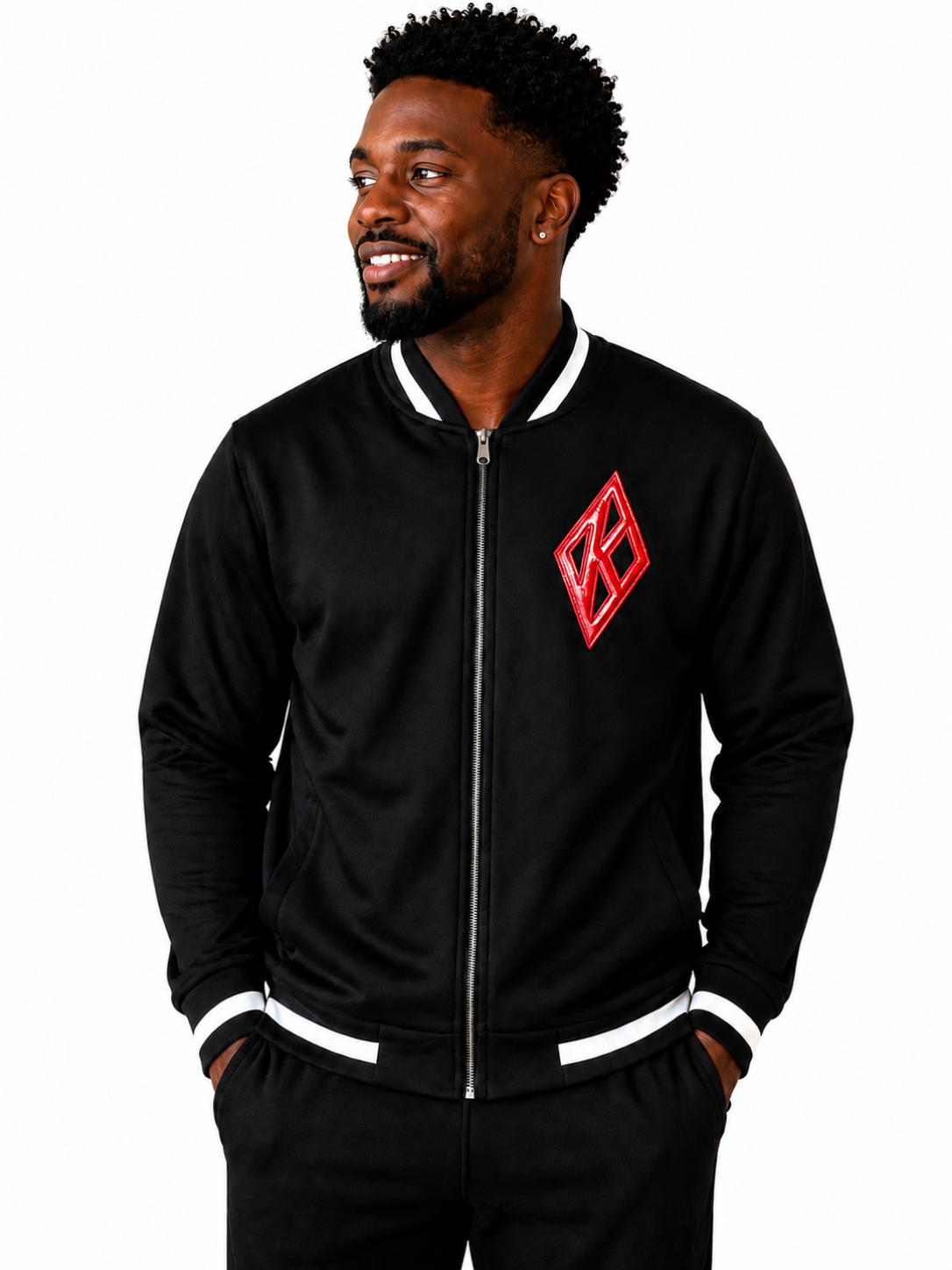 Black KH Leather Diamond K Jacket